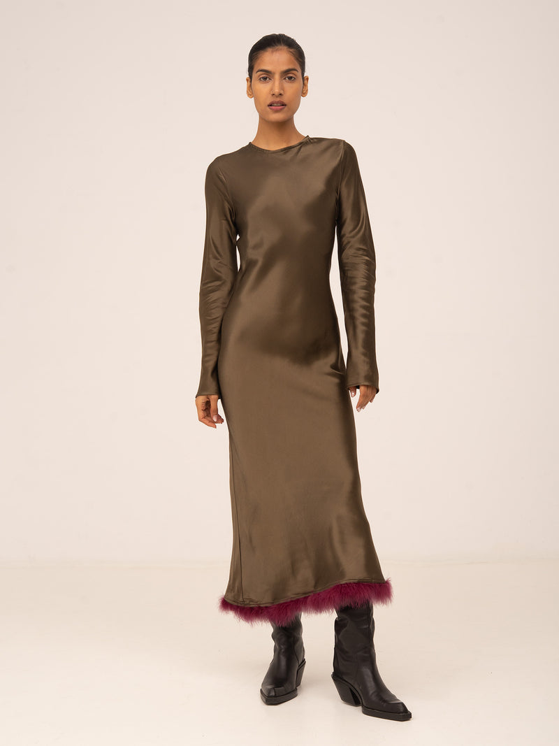 Elf Brown Feather Dress
