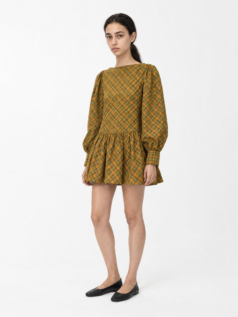 Aveline Doll Check Drop Waist Dress