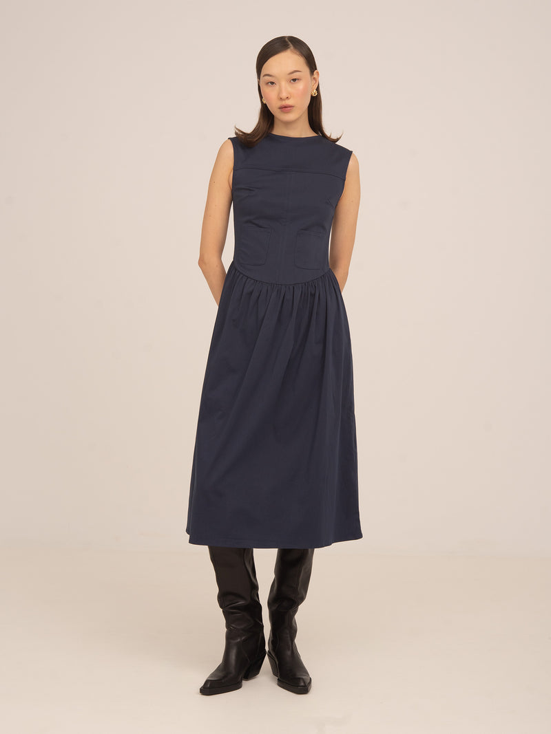 Frame Blue Midi Dress
