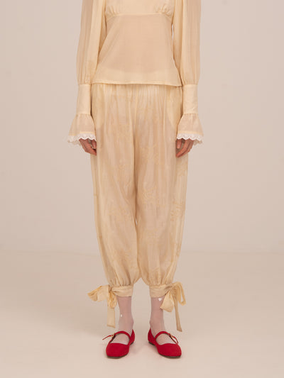 Cream Crush Trousers