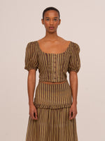 Completa tu look con Striped Zafira Pink Print Top