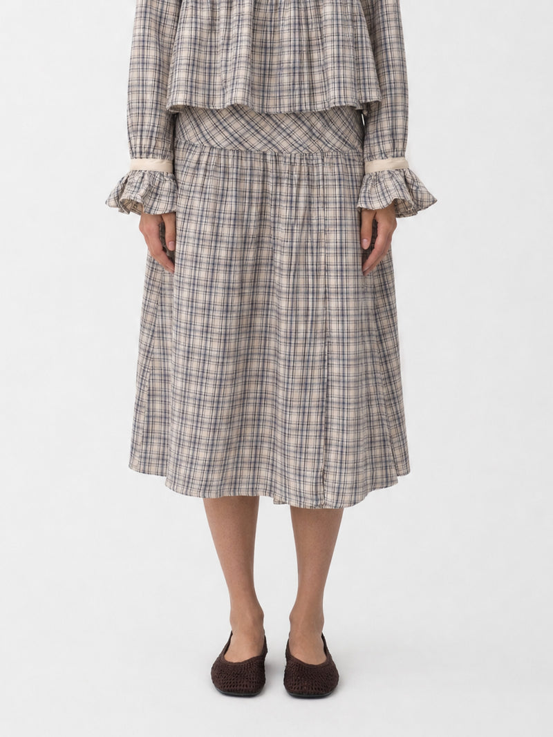Heather Check Skirt