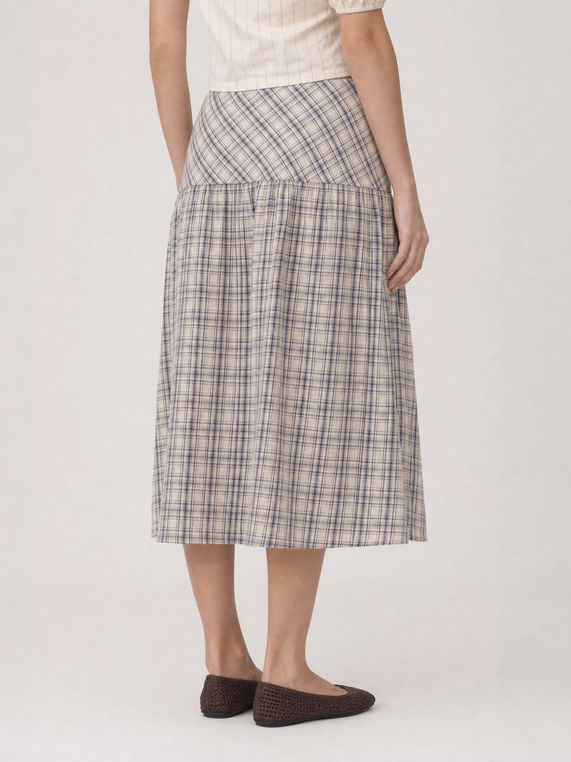 Heather Check Skirt