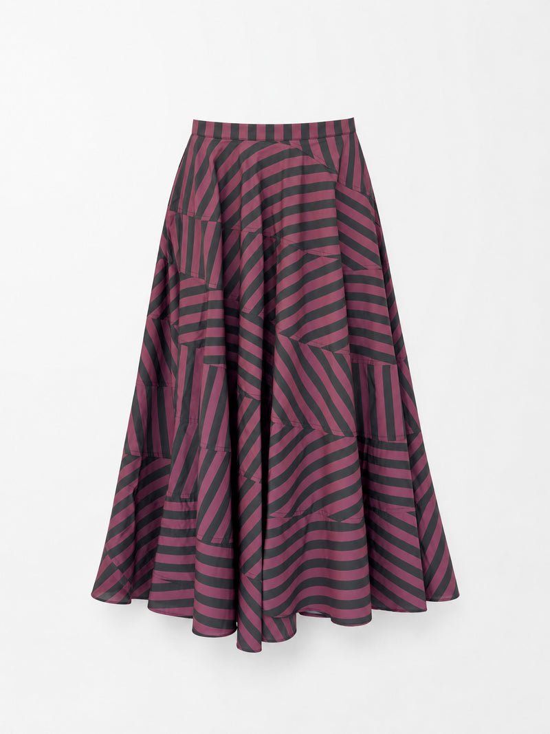 Garnet Midnight Stripe Flared Midi Skirt