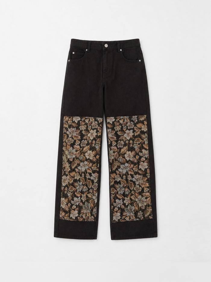 Hazel Brown Floral Panel Trousers