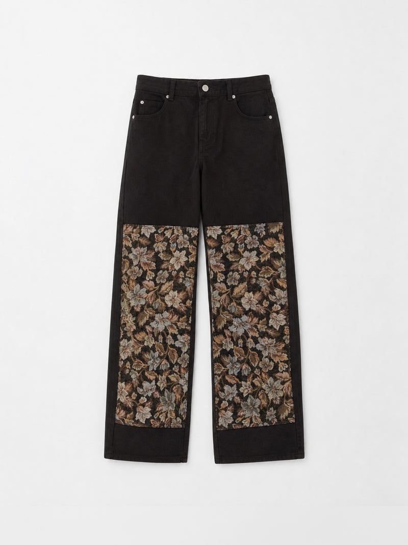 Hazel Brown Floral Panel Trousers
