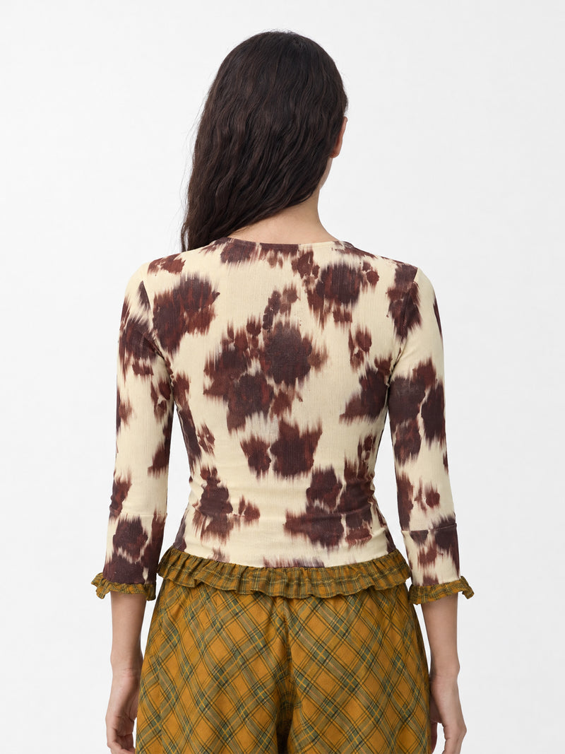 Ash Floral Check Top