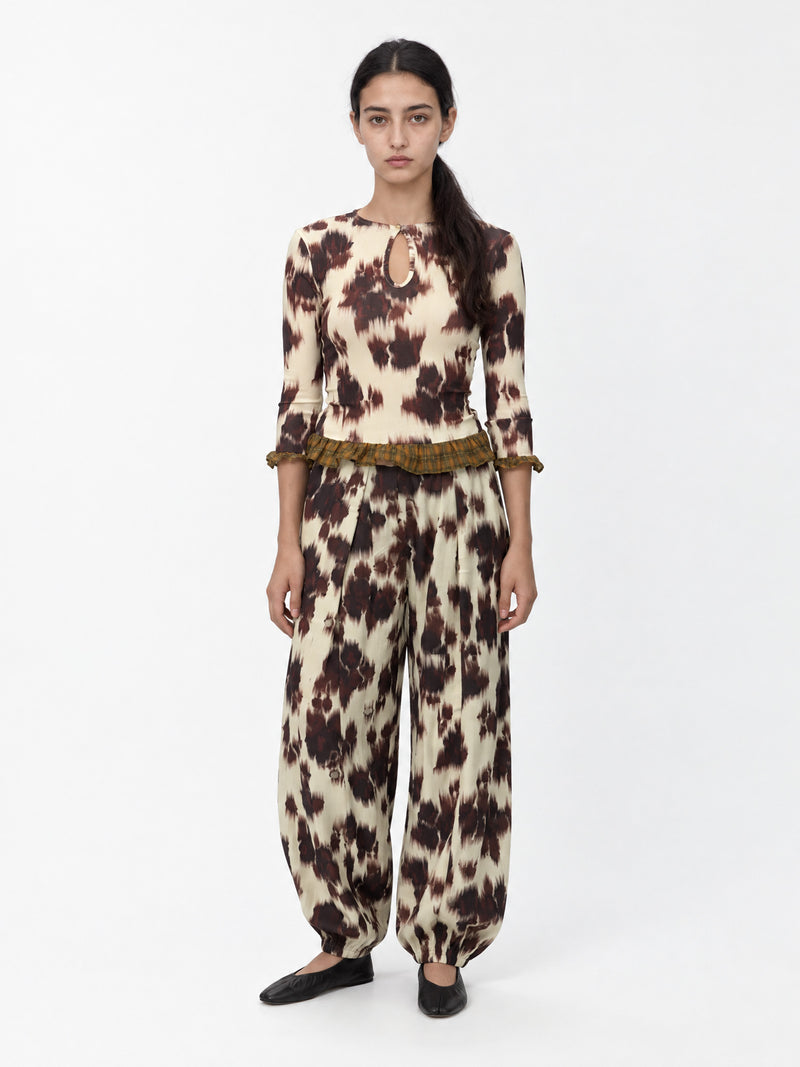 Ash Floral Check Top