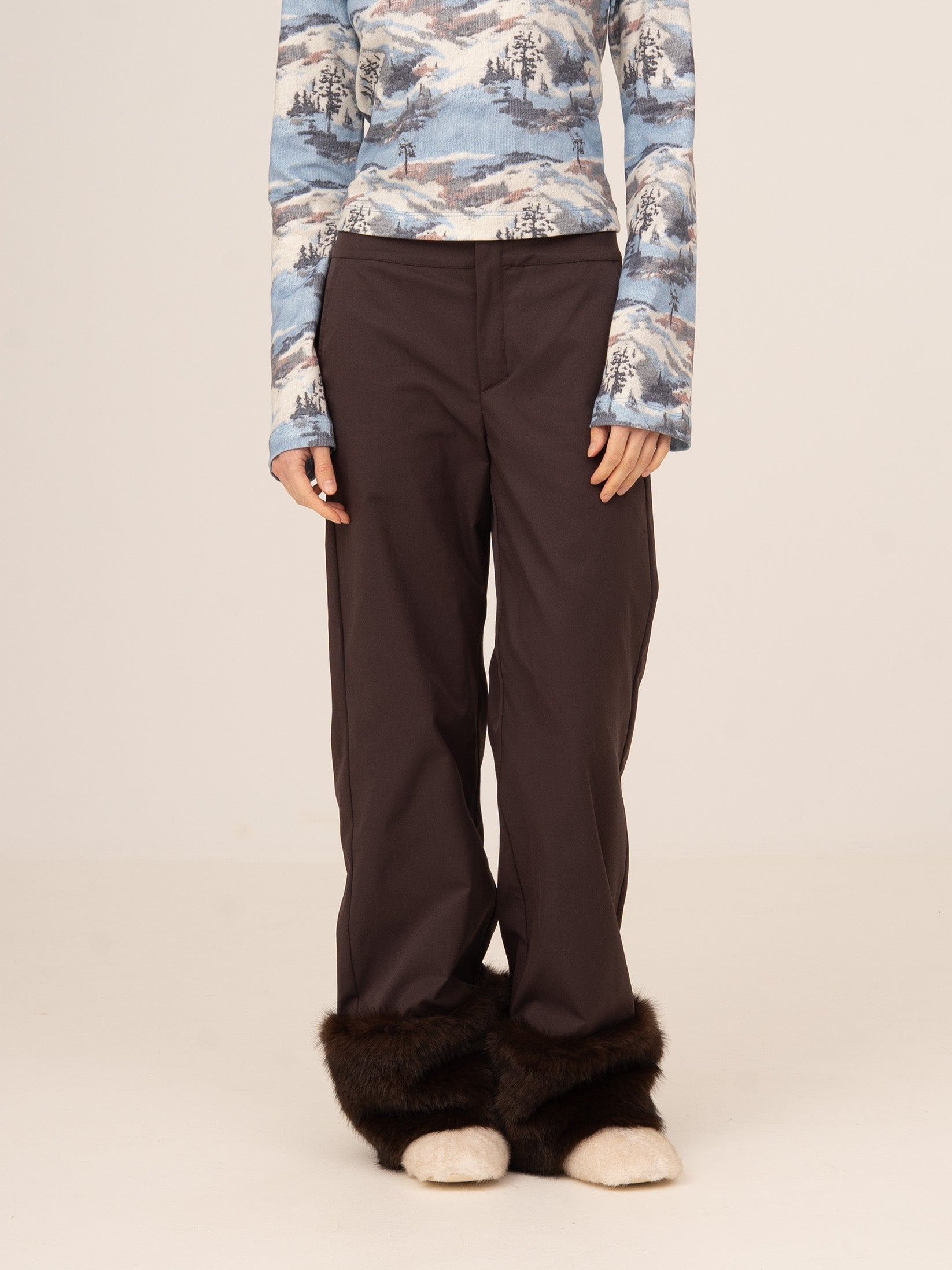 Brown trousers with Bear fur detail | CARMEN SAYS