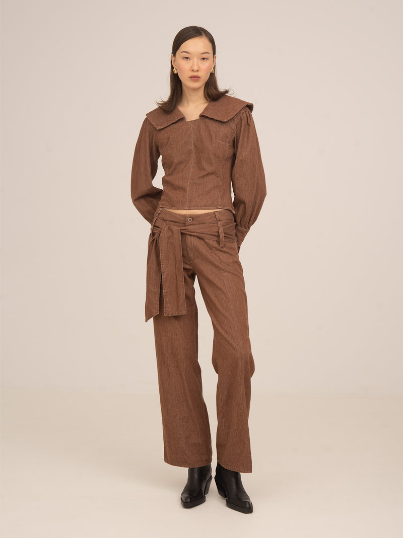District Brown Denim Pants