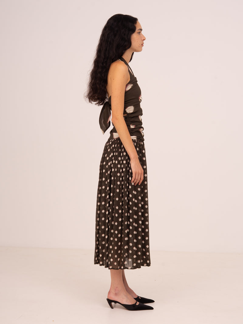 Firstdance Brown Polka Dot Midi Dress