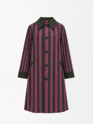 Garnet Stripe Longline Coat