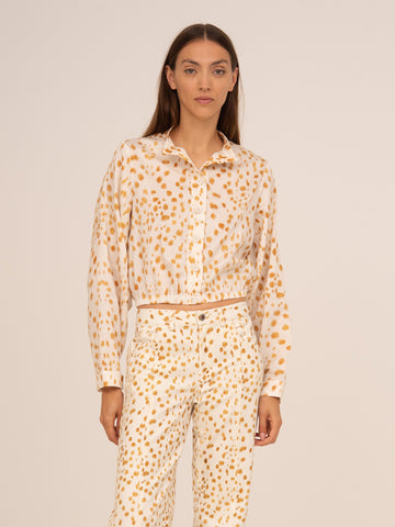 Fawn Deer Print Balloon Shirt