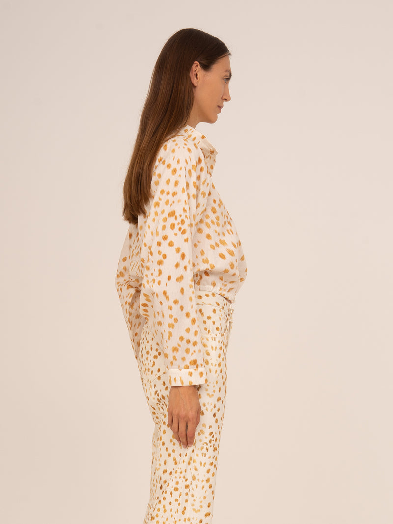 Fawn Deer Print Balloon Shirt