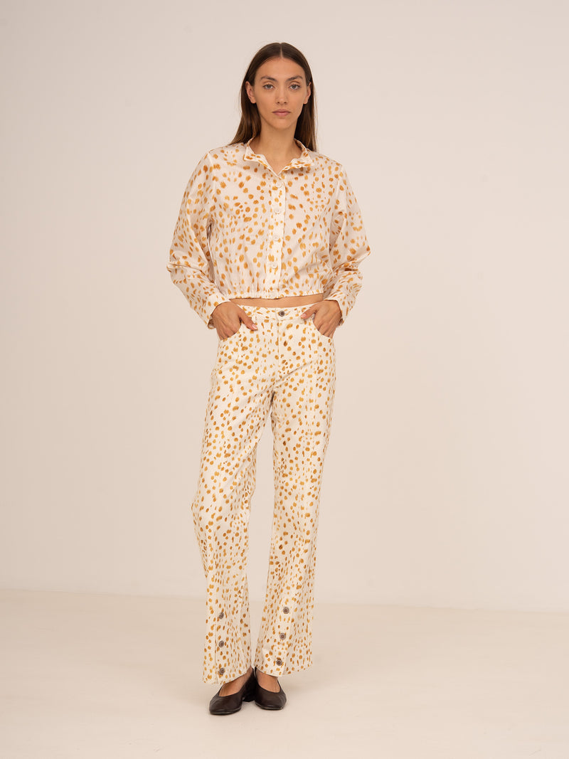 Fawn Deer Print Balloon Shirt