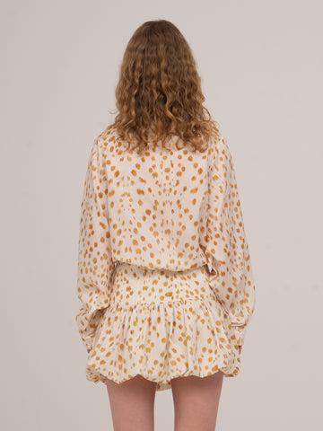 Fawn Deer Print Balloon Shirt