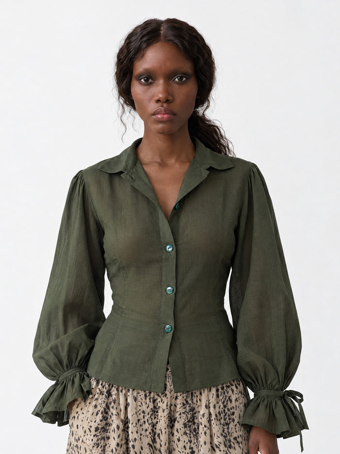 Musk Sheer Fitted Blouse