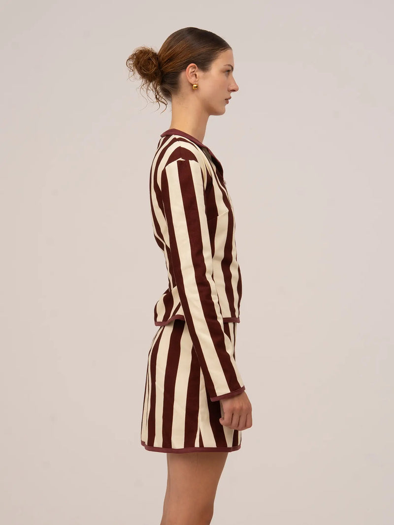 Whistle Burgundy Striped Jacket
