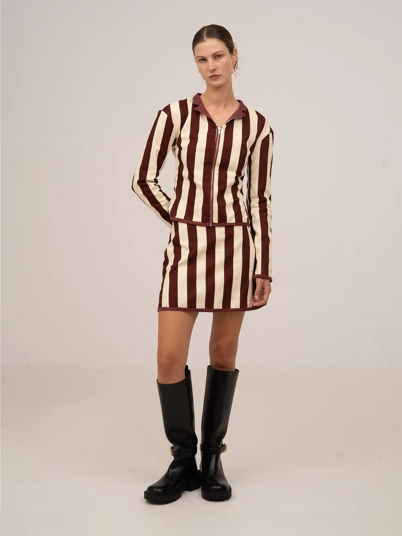 Whistle Burgundy Striped Jacket