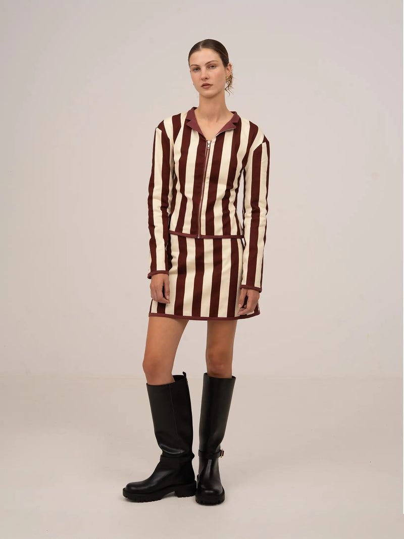 Whistle Burgundy Striped Jacket