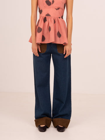 Backstreet Blue and Brown Denim Pants 