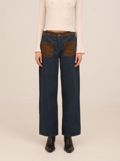 Backstreet Blue and Brown Denim Pants