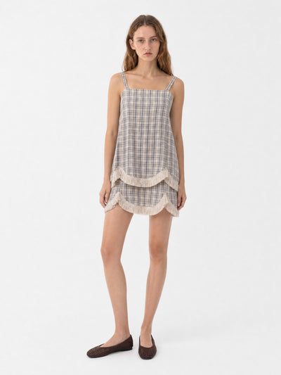Heather Check Mini Dress