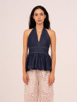 Completa tu look con Denim Fawn Balloon Halter Top