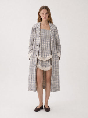 Heather Check Trench Coat