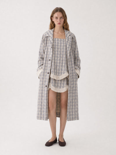 Heather Check Trench Coat