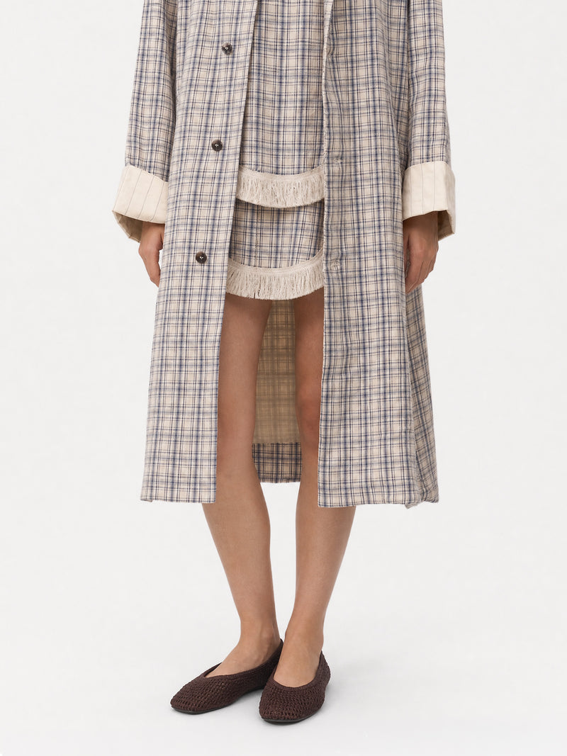Heather Check Trench Coat