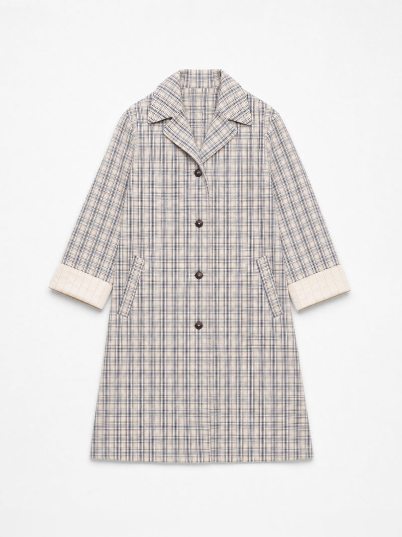 Heather Check Trench Coat