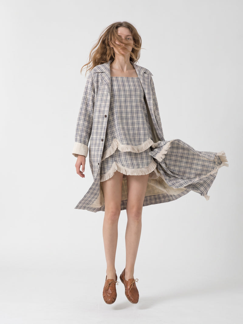 Heather Check Trench Coat
