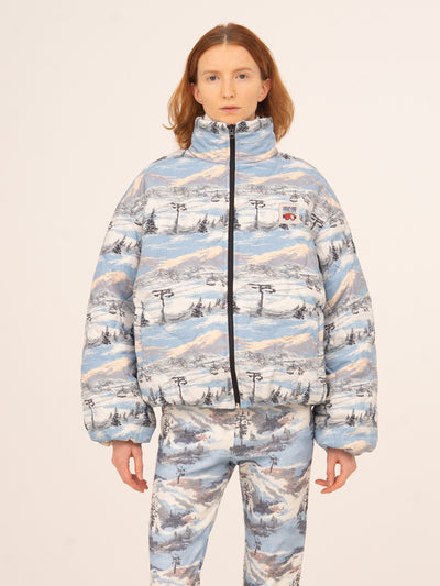 Forfait Ski Print Blue Puffer Jacket