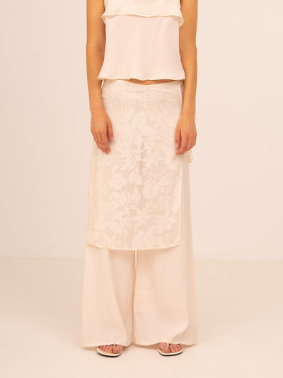 Nice Lace Overlay Wide Pants