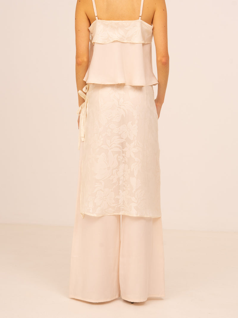 Nice Lace Overlay Wide Pants