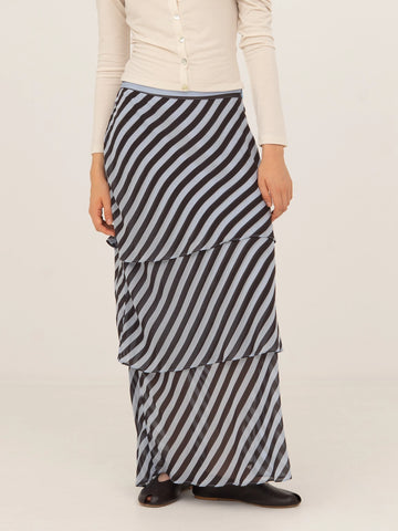 Maximalist Blue Striped Skirt