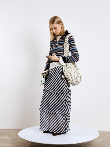Maximalist Blue Striped Skirt