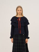 Completa tu look con Evermore Blue and Red Blouse 