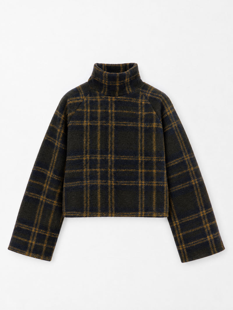 Green Barefoot Plaid Turtleneck Overshirt
