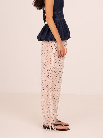 Cream Polka Dot Print FOMO Pants