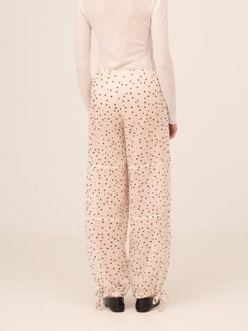 Cream Polka Dot Print FOMO Pants