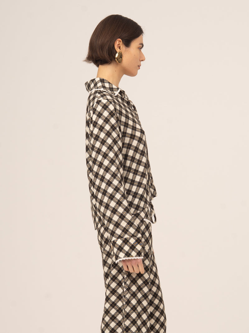 Classic Betty Argyle-inspired Geometric Print Shirt 