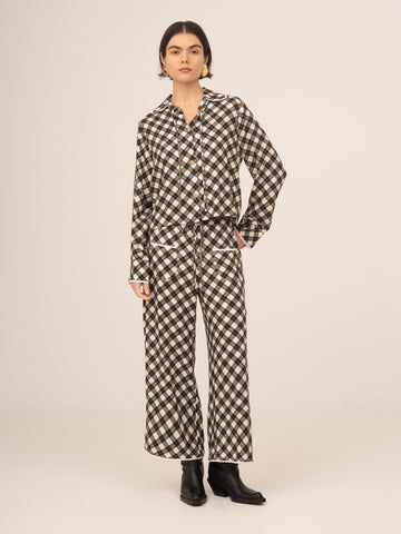 Classic Betty Argyle-inspired Geometric Print Shirt