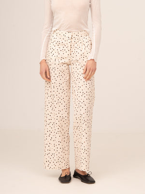 Cream Polka Dot Fuji Pants