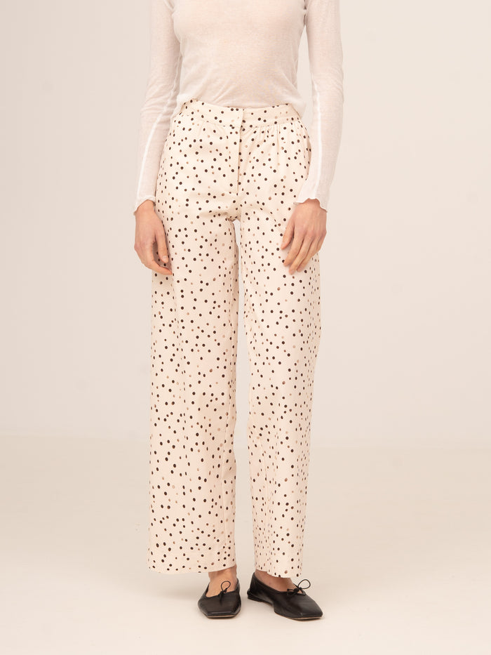 Cream Polka Dot Fuji Pants 