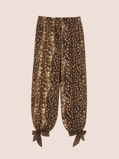 Bambi Noir Animal Print Balloon Pants