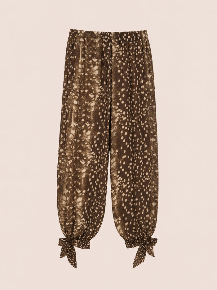 Bambi Noir Animal Print Balloon Pants