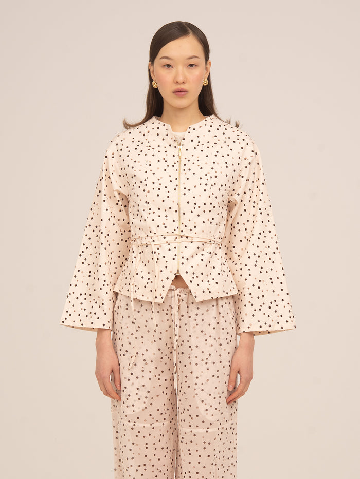 Cream Polka Dot Fuji Jacket 