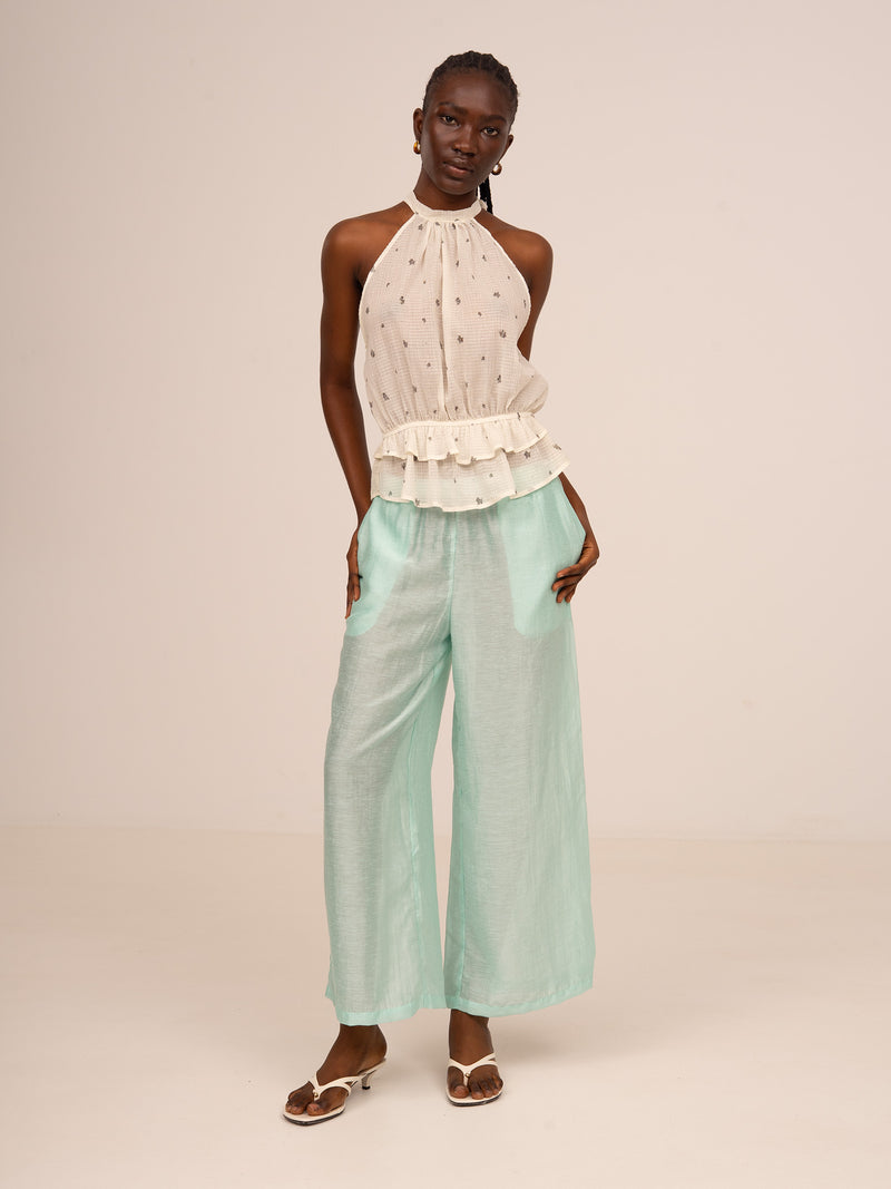 Lumea Floral Print Ruffle Halter Top